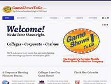 Tablet Screenshot of gameshowstogo.com